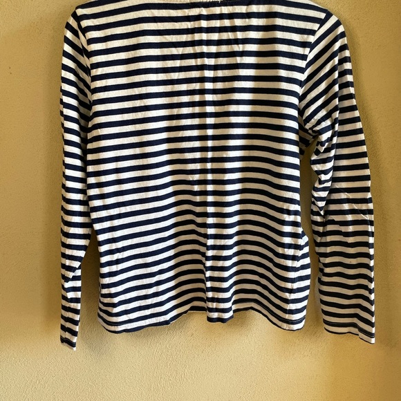 Mod Ref Navy Blue & White Striped Teagan Cotton Blend Crewneck Tee Shirt S - Picture 9 of 11